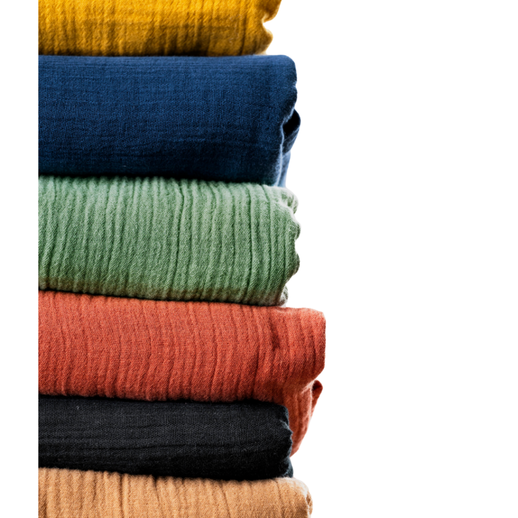 Serviette coton froissé kaki